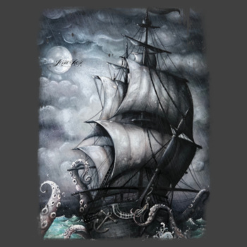 'The Kraken' - Unisex Stonewash Tee Design